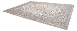 Tappeto Kashan Medaglione Floreale Avorio Blu 297x402 Cm