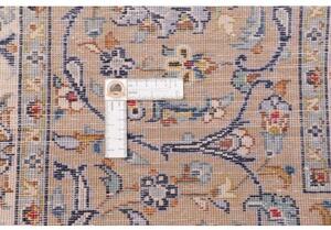 Tappeto Kashan Medaglione Floreale Avorio Blu 283x380 Cm