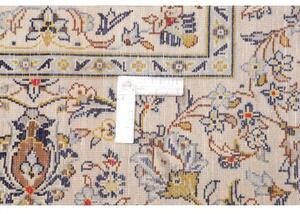 Tappeto Kashan Medaglione Floreale Avorio Blu 252x355 Cm