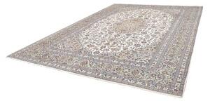 Tappeto Kashan Medaglione Floreale Avorio Blu 297x402 Cm