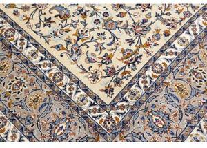 Tappeto Kashan Floreale Avorio Blu 232x353 Cm