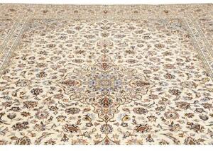 Tappeto Kashan Medaglione Floreale Avorio Blu 252x355 Cm