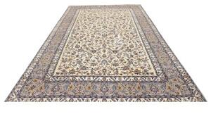 Tappeto Kashan Floreale Avorio Blu 232x353 Cm