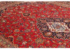 Tappeto Ardakan Medaglione Floreale Rosso Blu Scuro 276x407 Cm