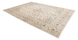 Tappeto Kashan Medaglione Floreale Avorio Blu 252x355 Cm