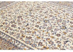 Tappeto Kashan Floreale Avorio Blu 232x353 Cm