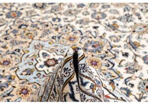 Tappeto Kashan Medaglione Floreale Avorio Blu 302x407 Cm