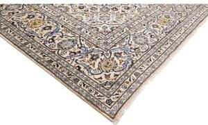 Tappeto Kashan Medaglione Floreale Avorio Blu 302x407 Cm