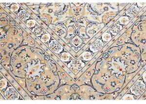 Tappeto Kashan Medaglione Floreale Avorio Blu 283x380 Cm