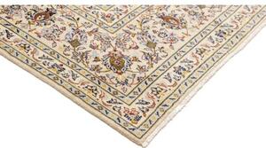 Tappeto Kashan Medaglione Floreale Avorio Blu 252x355 Cm