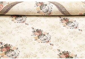 Tappeto Kashan Fine Floreale Avorio Rosa 150x210 Cm