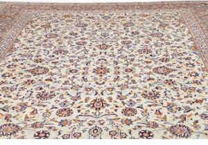 Tappeto Kashan Floreale Avorio Blu Scuro 296x426 Cm