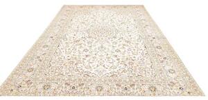 Tappeto Kashan Medaglione Floreale Avorio Blu 240x350 Cm