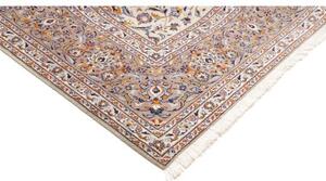 Tappeto Kashan Floreale Avorio Blu Scuro 296x426 Cm