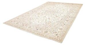Tappeto Kashan Medaglione Floreale Avorio Blu 240x350 Cm