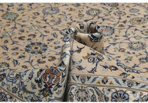 Tappeto Kashan Floreale Beige Blu 305x505 Cm