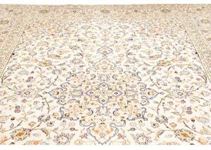 Tappeto Kashan Medaglione Floreale Avorio Blu 240x350 Cm
