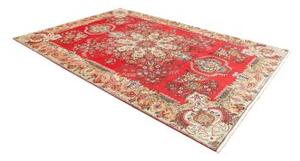 Tappeto Tabriz Medaglione Floreale Rosso Avorio 220x317 Cm