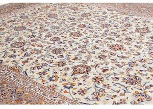 Tappeto Kashan Floreale Avorio Blu Scuro 296x426 Cm