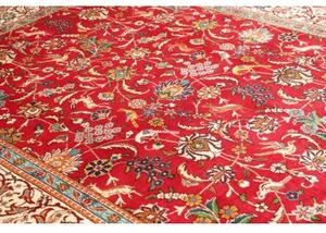 Tappeto Tabriz Figurativo Rosso Avorio 227x343 Cm