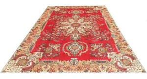 Tappeto Tabriz Medaglione Floreale Rosso Avorio 220x317 Cm