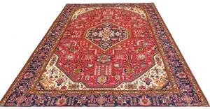 Tappeto Tabriz Stilizzato Rosso Blu Scuro 205x303 Cm