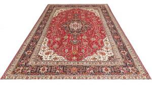 Tappeto Tabriz Stilizzato Rosso Blu Scuro 200x302 Cm