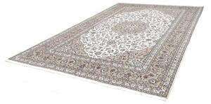 Tappeto Kashan Medaglione Floreale Avorio Tortora 250x365 Cm
