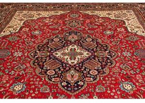 Tappeto Tabriz Medaglione Floreale Rosso Blu Scuro 300x400 Cm