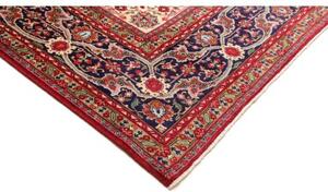 Tappeto Tabriz Medaglione Floreale Rosso Blu Scuro 300x400 Cm