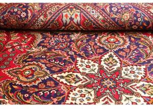 Tappeto Tabriz Medaglione Floreale Rosso Blu Scuro 248x350 Cm