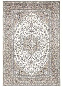 Tappeto Kashan Medaglione Floreale Avorio Tortora 250x365 Cm