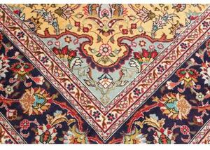 Tappeto Tabriz Medaglione Floreale Rosso Blu Scuro 257x348 Cm