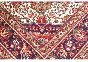 Tappeto Tabriz Medaglione Floreale Rosso Blu Scuro 230x328 Cm