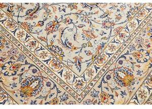 Tappeto Kashan Medaglione Floreale Avorio Blu 292x405 Cm