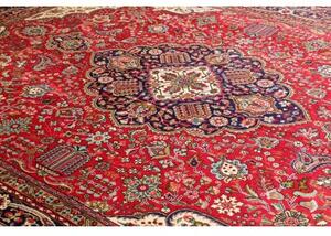 Tappeto Tabriz Medaglione Floreale Rosso Blu Scuro 300x400 Cm