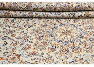 Tappeto Kashan Medaglione Floreale Avorio Blu 292x405 Cm