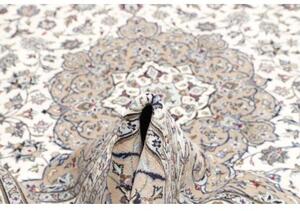 Tappeto Kashan Medaglione Floreale Avorio Tortora 250x365 Cm