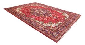 Tappeto Tabriz Medaglione Floreale Rosso Blu Scuro 248x350 Cm
