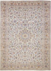 Tappeto Kashan Medaglione Floreale Avorio Blu 292x405 Cm