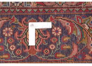 Tappeto Tabriz Medaglione Floreale Rosso Blu Scuro 248x350 Cm