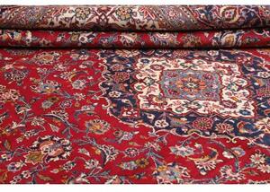 Tappeto Ardakan Medaglione Floreale Rosso Blu Scuro 265x403 Cm