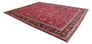 Tappeto Mashad Floreale Rosso Blu Scuro 302x402 Cm