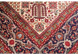 Tappeto Tabriz Medaglione Floreale Rosso Blu Scuro 300x400 Cm