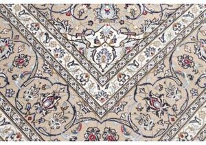 Tappeto Kashan Medaglione Floreale Avorio Tortora 250x365 Cm