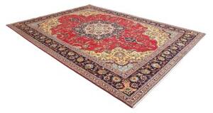 Tappeto Tabriz Medaglione Floreale Rosso Blu Scuro 257x348 Cm