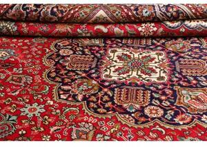 Tappeto Tabriz Medaglione Floreale Rosso Blu Scuro 300x400 Cm
