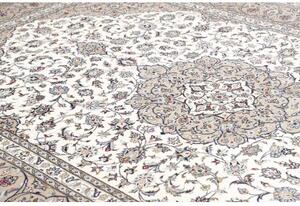 Tappeto Kashan Medaglione Floreale Avorio Tortora 250x365 Cm