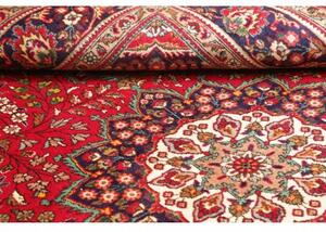 Tappeto Tabriz Medaglione Floreale Rosso Blu Scuro 230x328 Cm