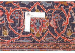 Tappeto Sarough Medaglione Floreale Rosso Corallo Blu Scuro 202x295 Cm